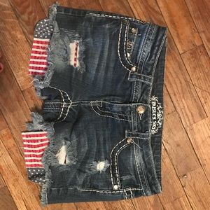 Paisley Sky American Flag Shorts